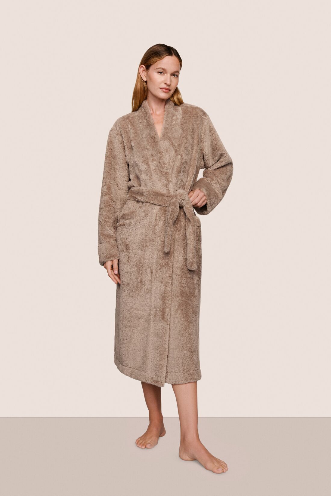 Womens | Renew Plush Long Robe | Toffee