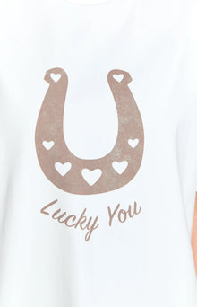 Lucky You Western Tee | White
