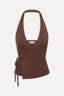Lullaby Halter Wrap Top - Brown Sugar