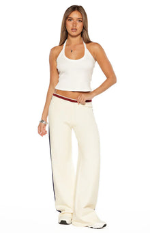 Luna Knit Jacquard Track Pants | Cream