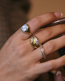 The Bianco Nero Interlock Ring | Silver/Gold
