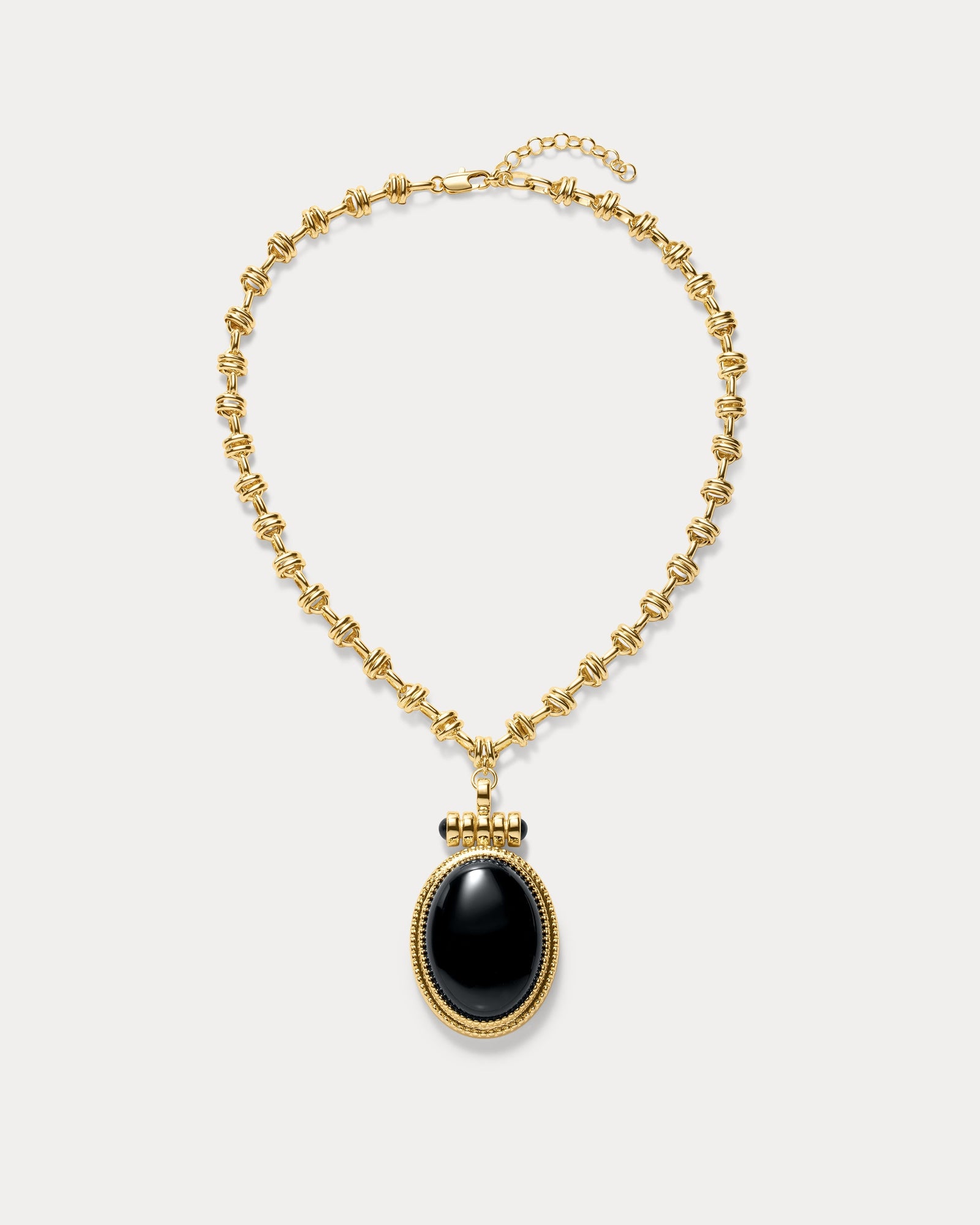 The Midnight Mesa Pendant Necklace | Black Agate | Gold