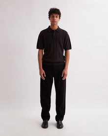 Black | Jahmad Mini Cable Knit Polo