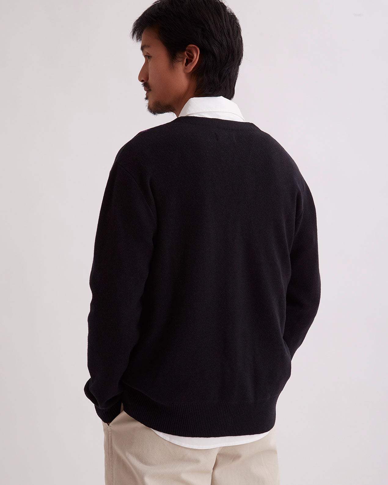 Black | Michael High Gauge Knit Cardigan