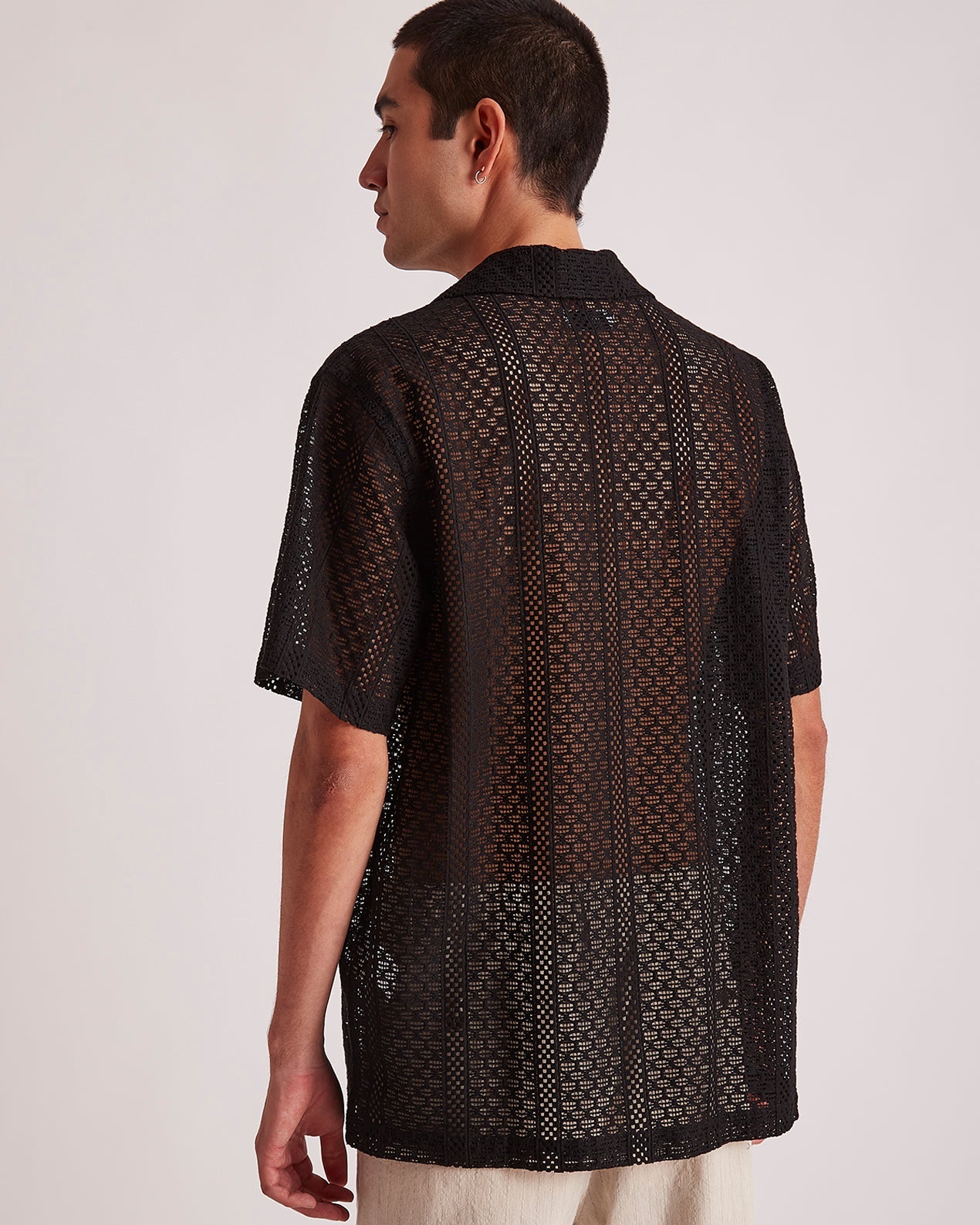 Black | Canty Cotton Lace SS Shirt