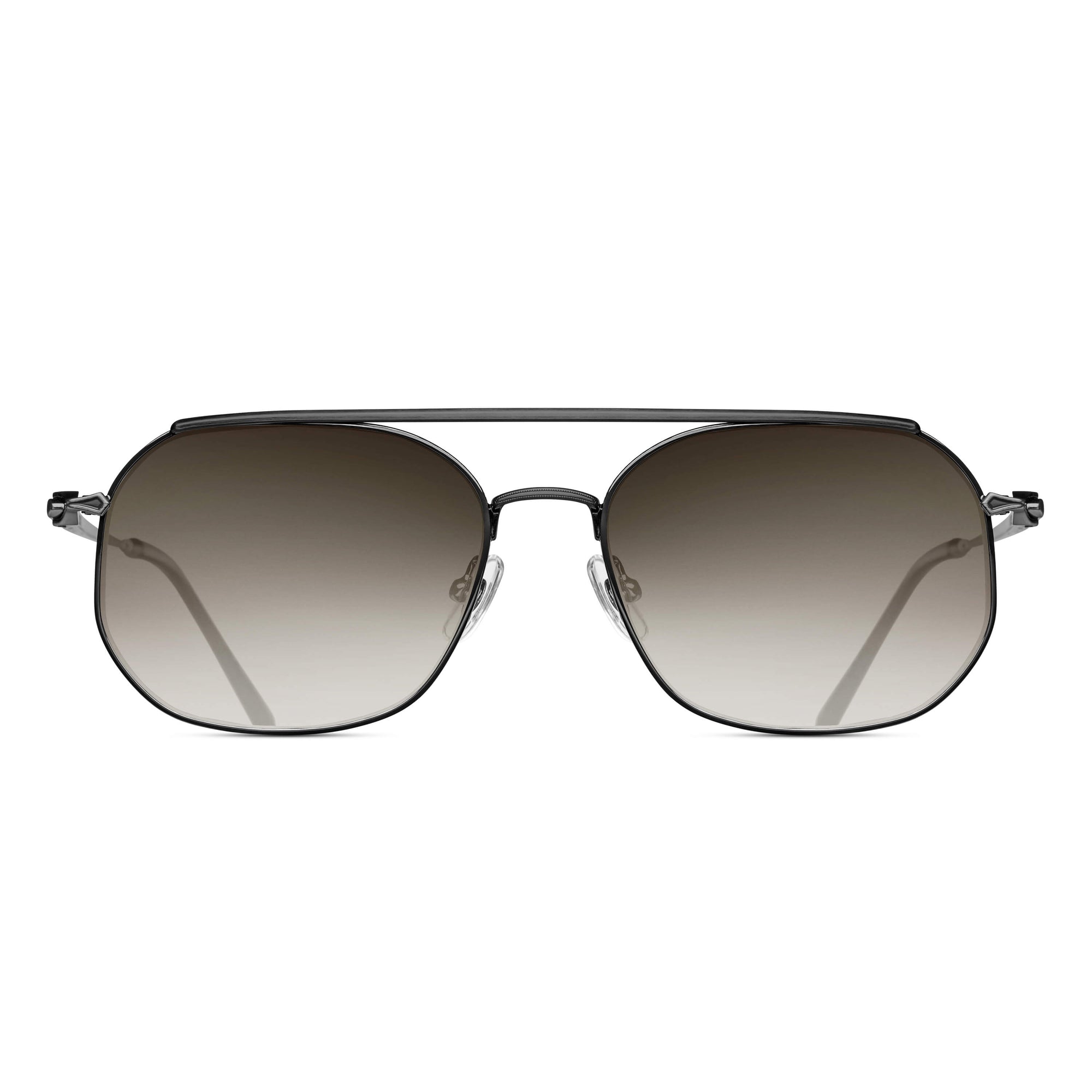 M3069 Aviator Sunglass | Matte Black | Brown Gradient Lenses