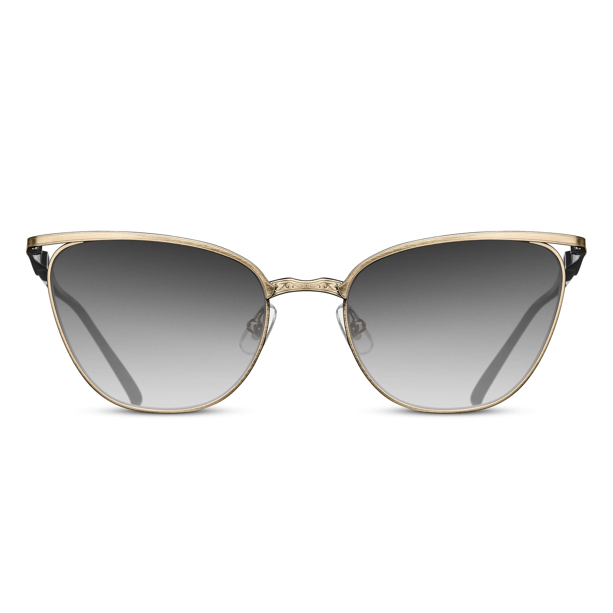 M3102 Cat Eye Sunglass | Brushed Gold/Black | Grey Gradient Lenses