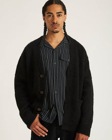 Black | Michael Shaggy Wool Cardigan