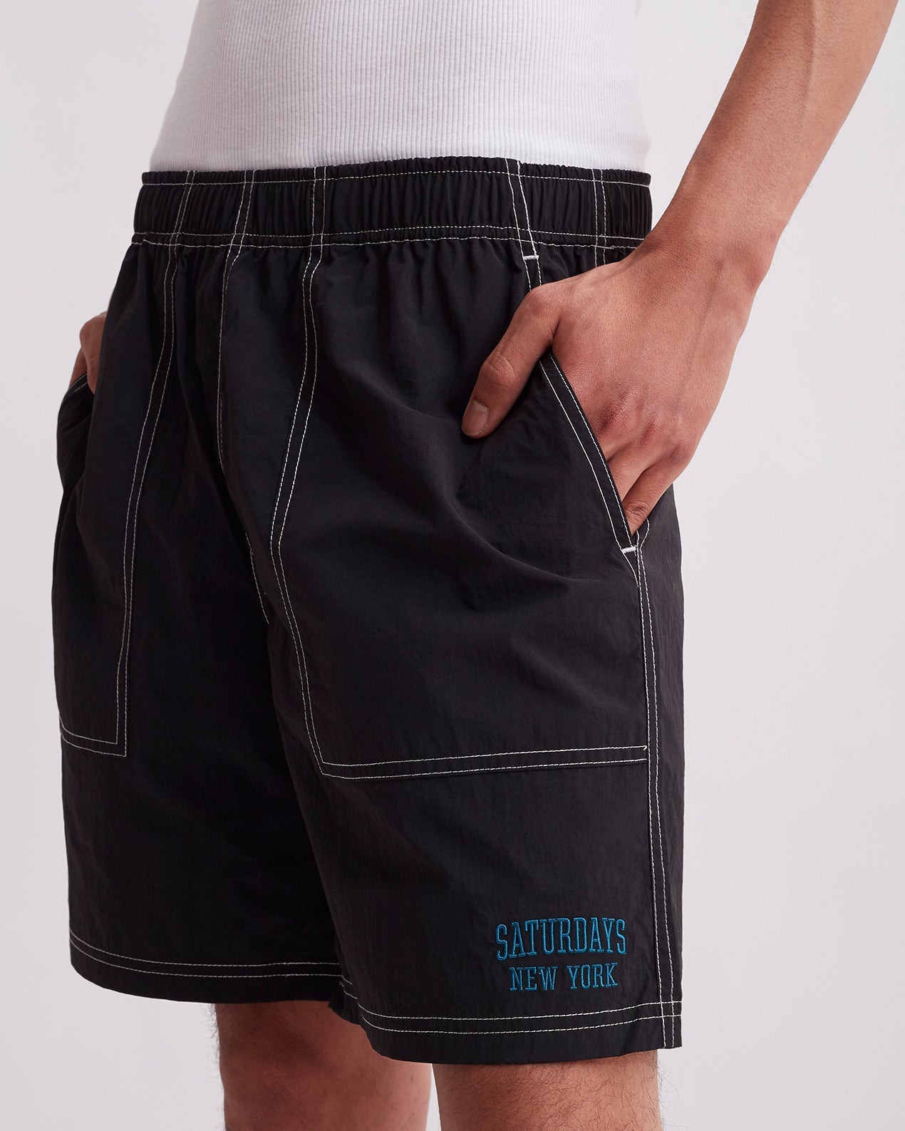 Black | Nathan Nylon Short | Saturdays NYC