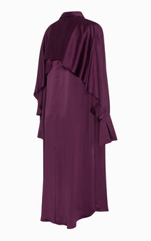 Magma Draped Back Shirt Dress | Aubergine Viscose