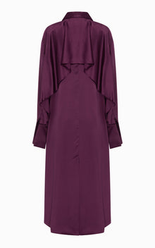 Magma Draped Back Shirt Dress | Aubergine Viscose