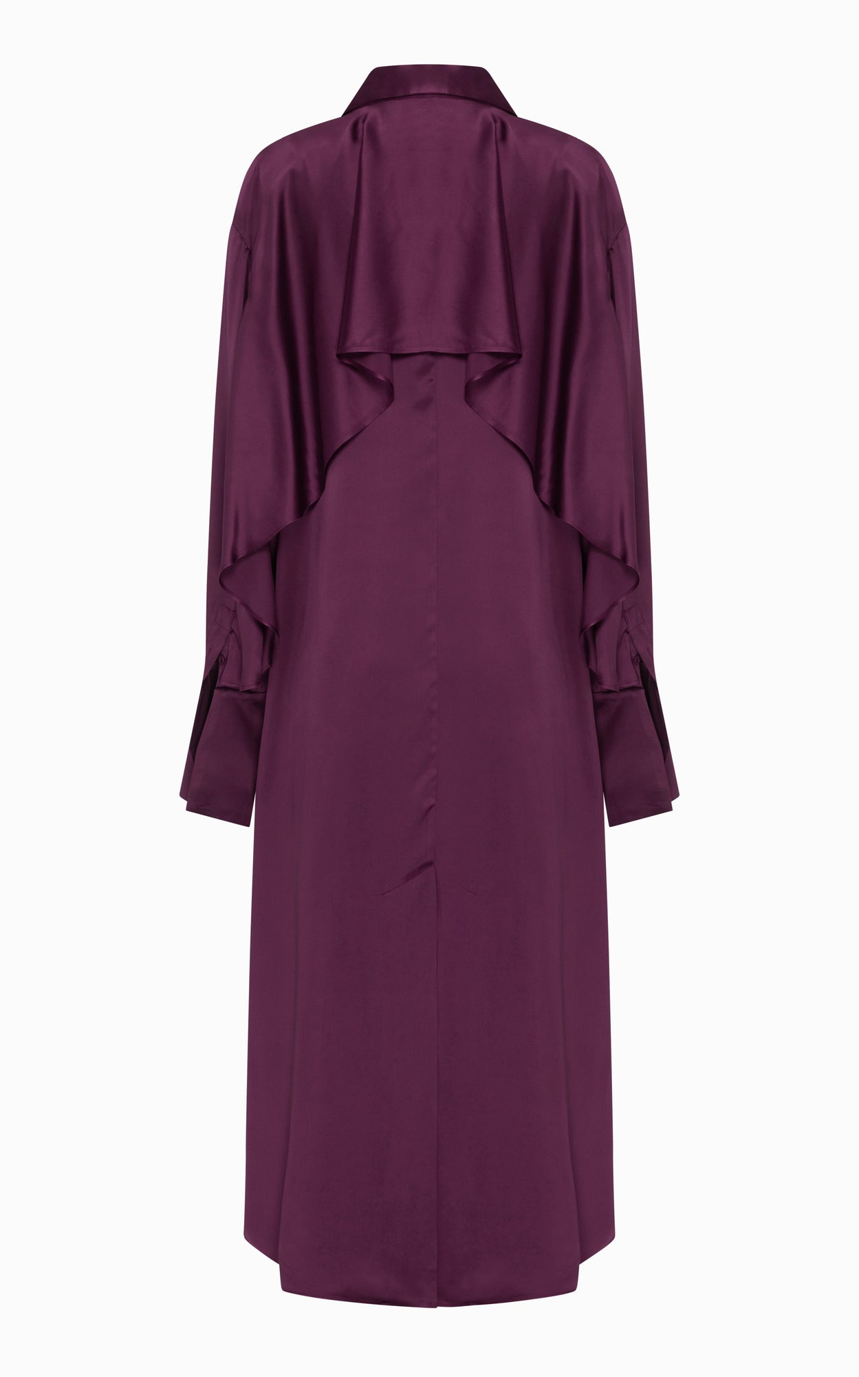 Magma Draped Back Shirt Dress | Aubergine Viscose