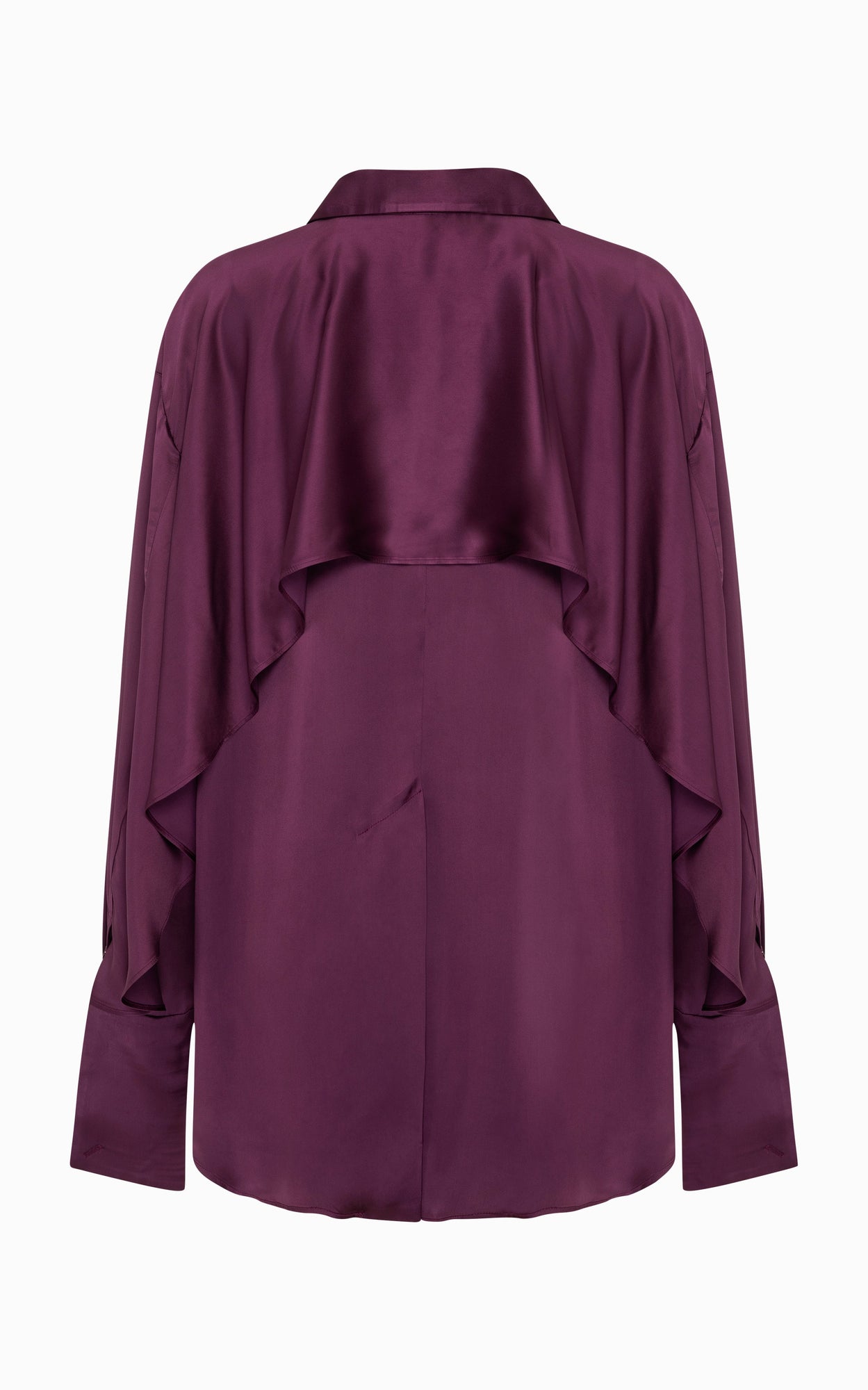 Magma Draped Back Shirt | Aubergine Viscose