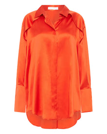 Magma Draped Back Shirt | Lobster Silk