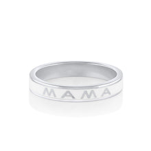 Women | Mama Enamel Band – White Enamel | 14k White Gold