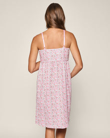 Women's Pima Maternity Nightgown in Fleurs de Rose in Fleurs de Rose#Color_Fleurs de Rose