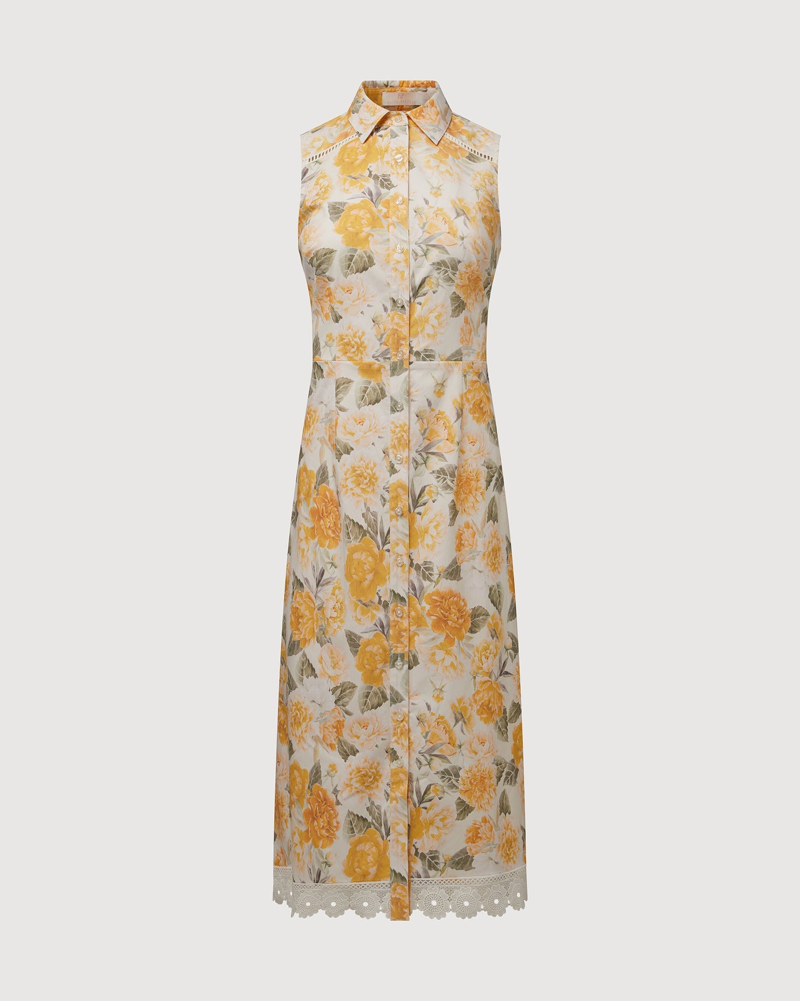 Sleeveless Shirt Dress | Ivory Yellow