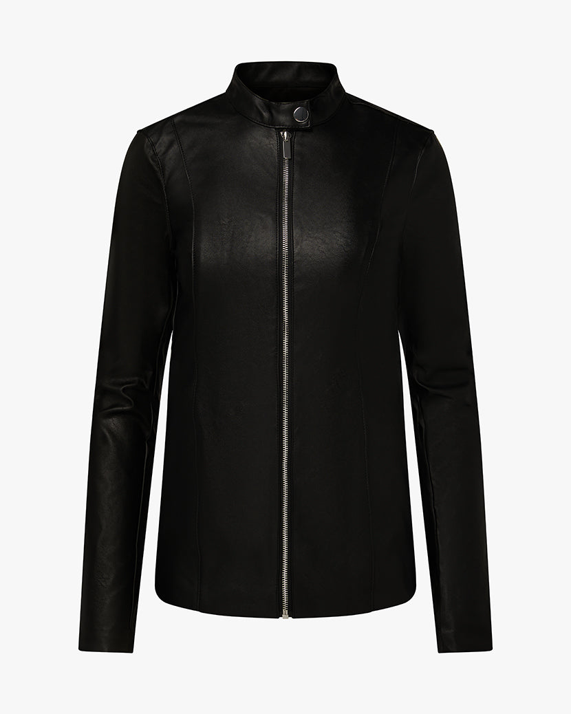 Vegan Leather Moto Jacket | Black