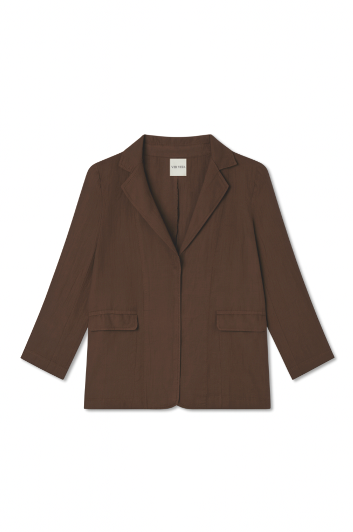 Margaret Linen Blazer | Chestnut