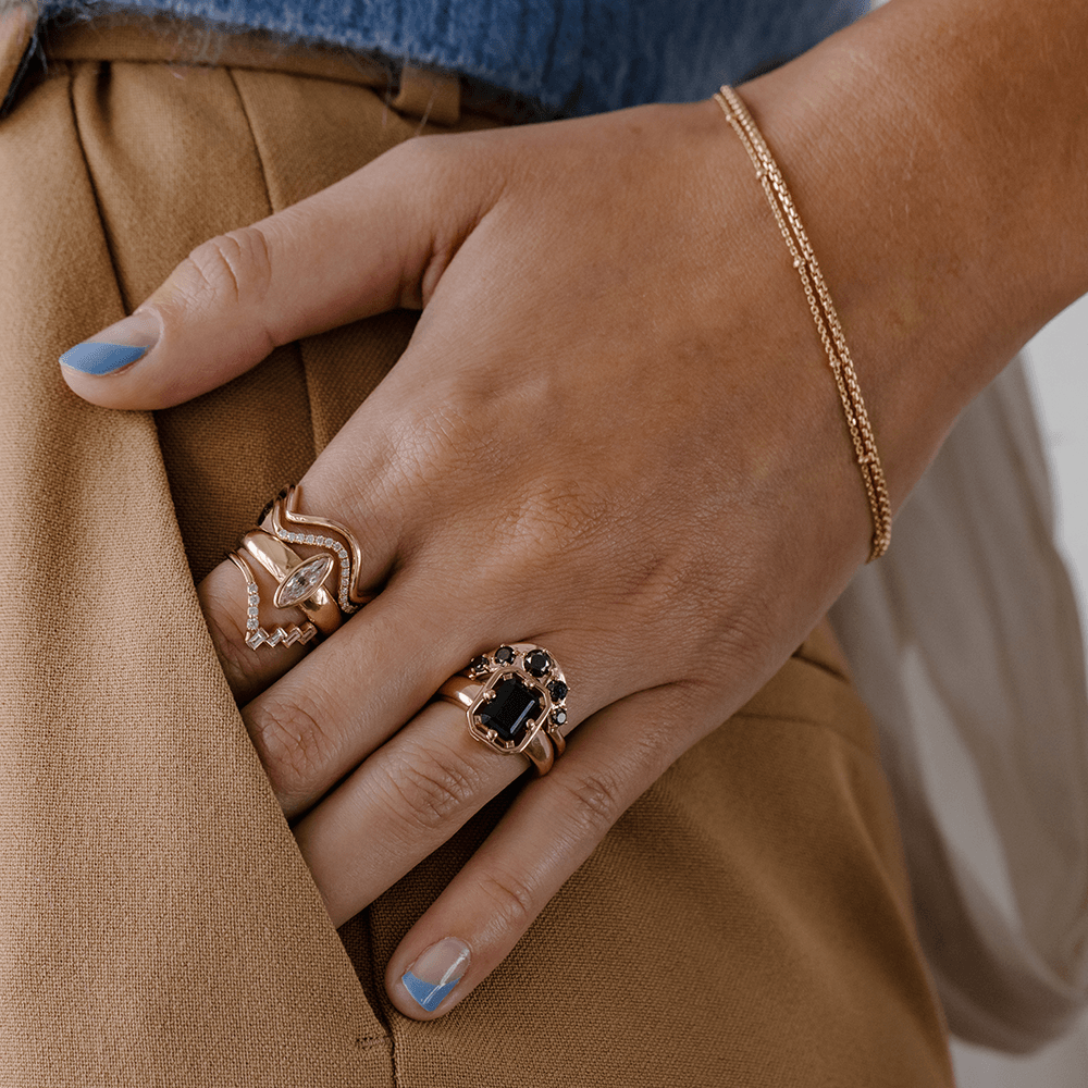 Women | Black Onyx Georgia Ring | 14k Rose Gold