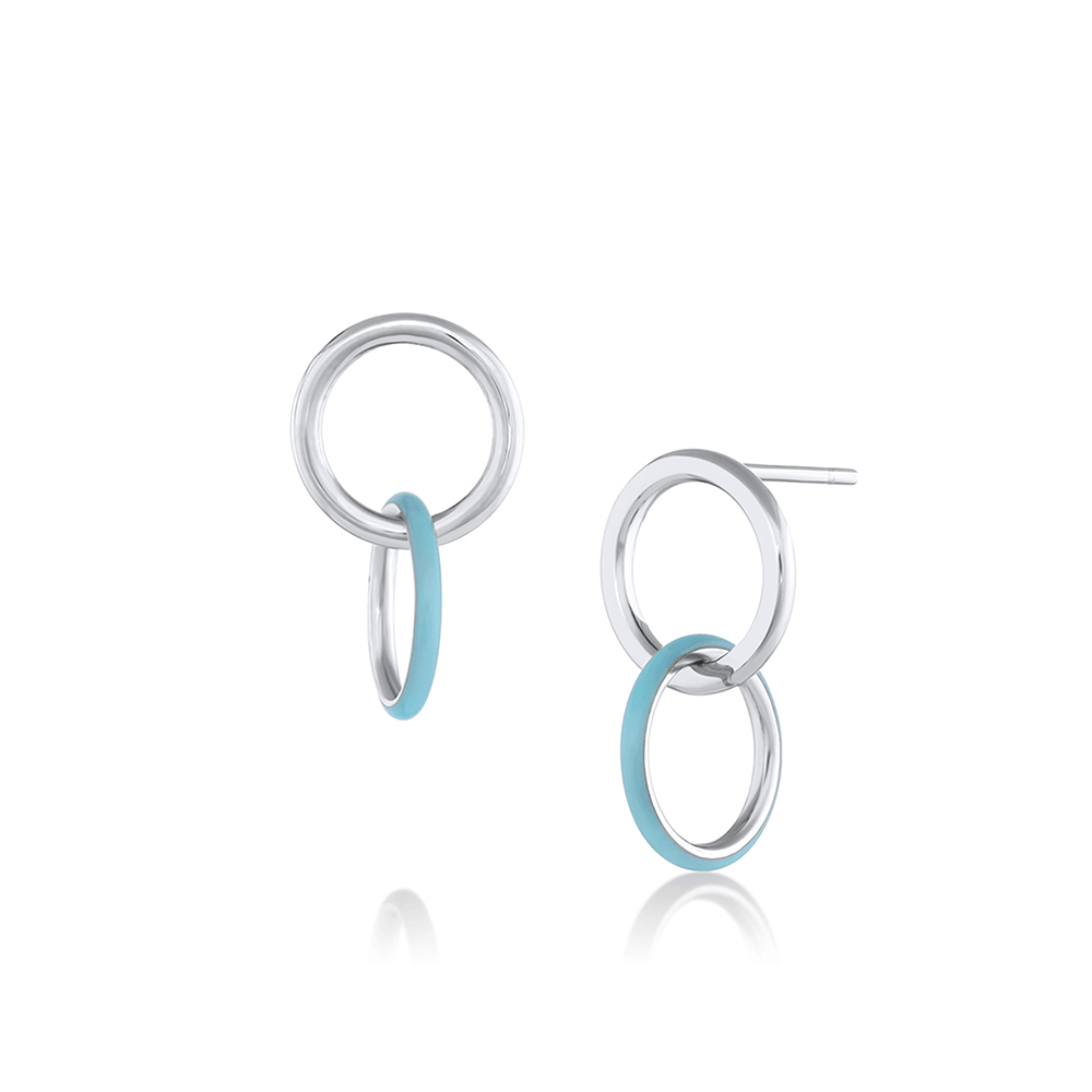 Women | Medusa Enamel Sway Hoops | 14k White Gold