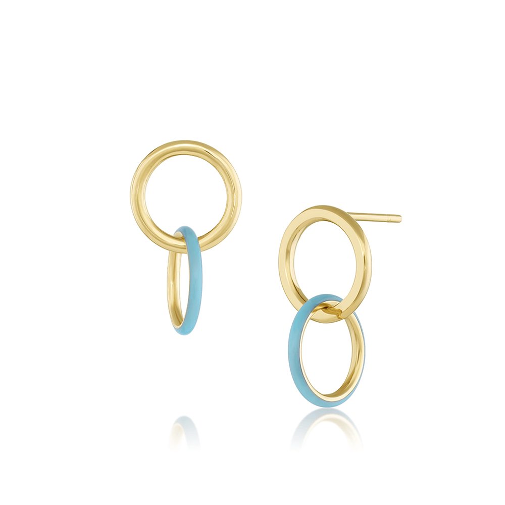 Women | Medusa Enamel Sway Hoops | 14k Yellow Gold