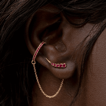 Women | Ruby Ear Crawlers | 14k White Gold