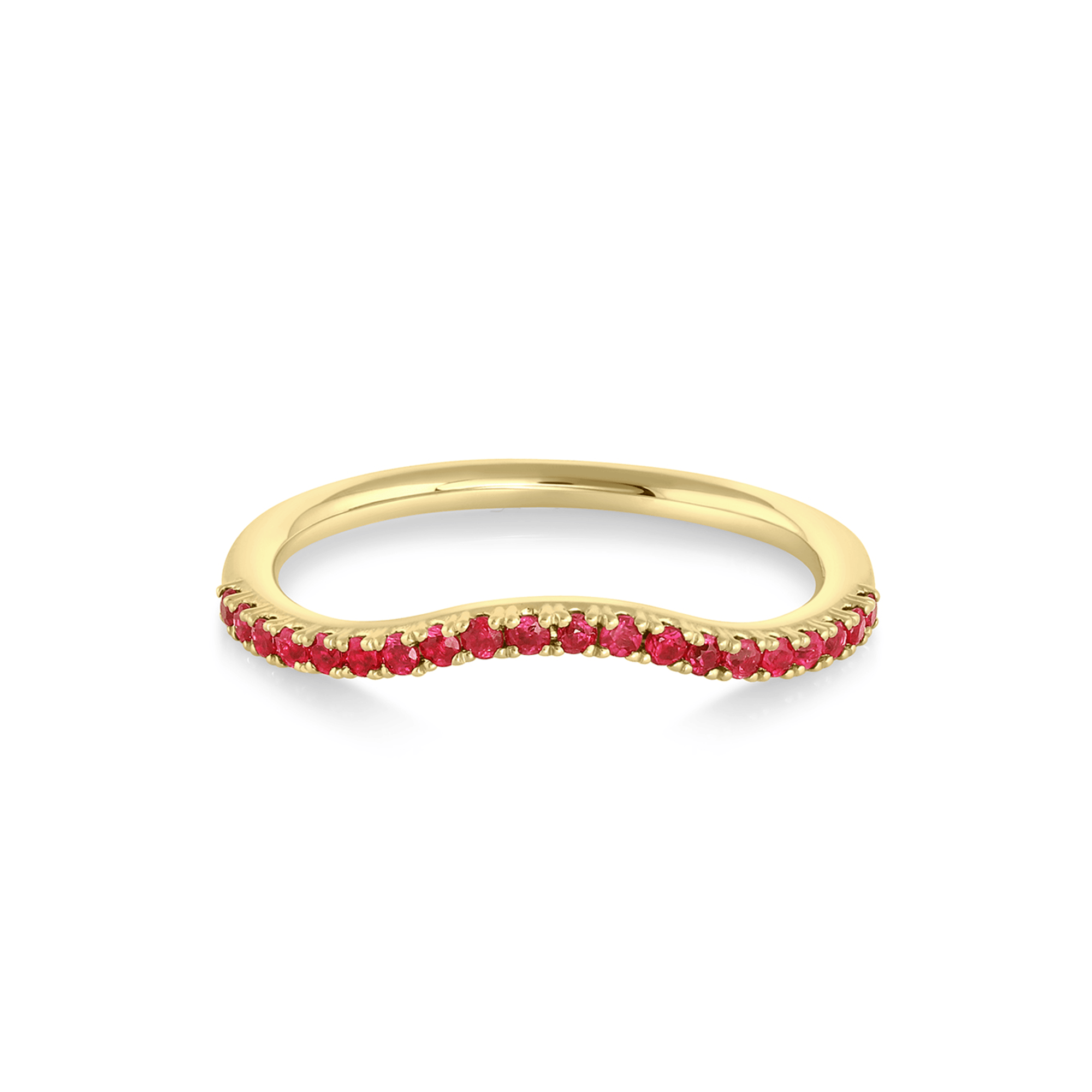 Women | Ruby Simple Wave Band | 14k Yellow Gold