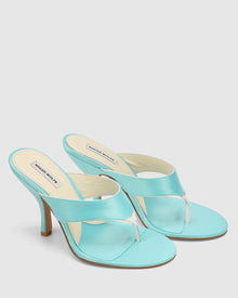 Womens | Martine Satin Heel | Sky Blue