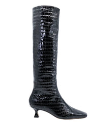 Maverick Calf Boot | Black Crocodile