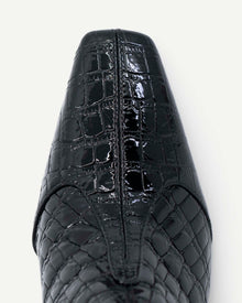 Maverick Calf Boot | Black Crocodile