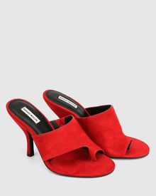 Womens | Maxime Suede Heel | Red