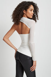 Manhattan Mesh Sleeve Top | Off White Mesh