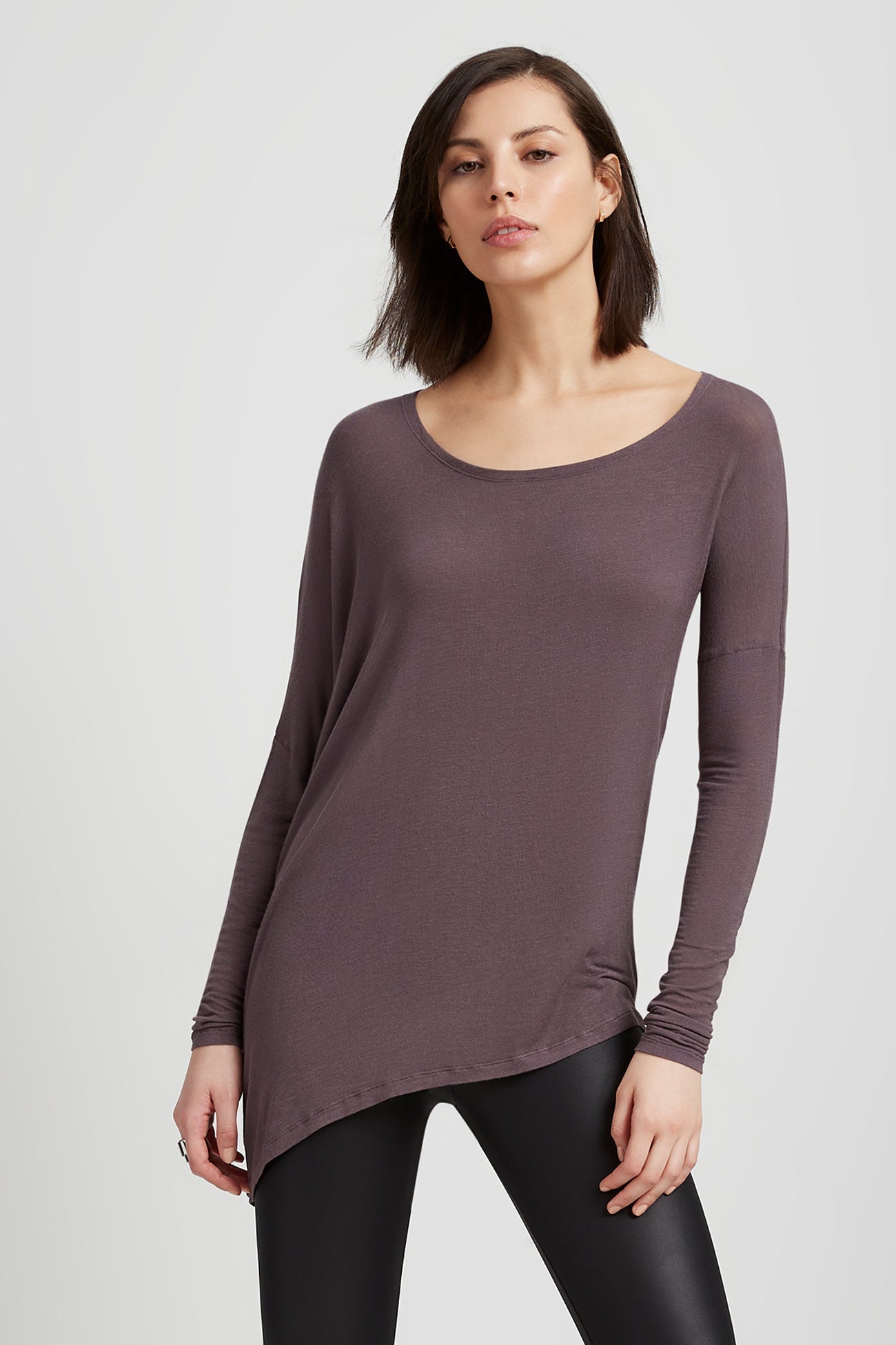 Off Shoulder Drape Tunic | Anthracite