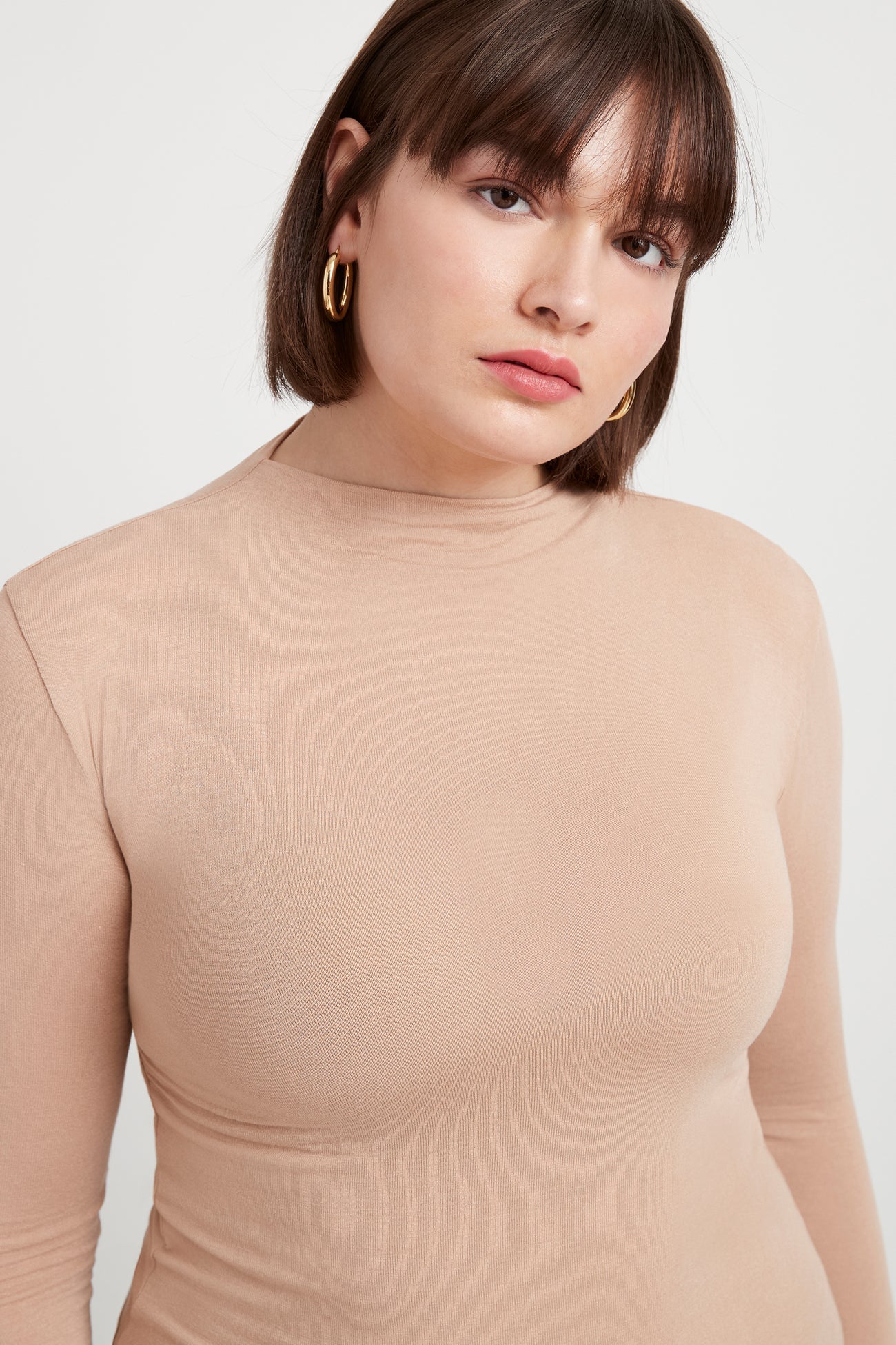 Liana Mock Turtleneck | Light Beige