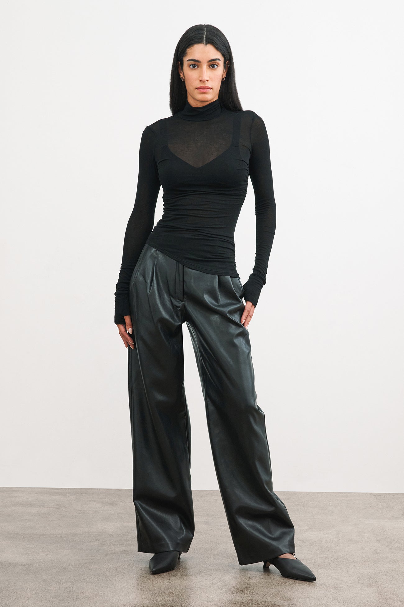 Skye Mock Neck Top | Black