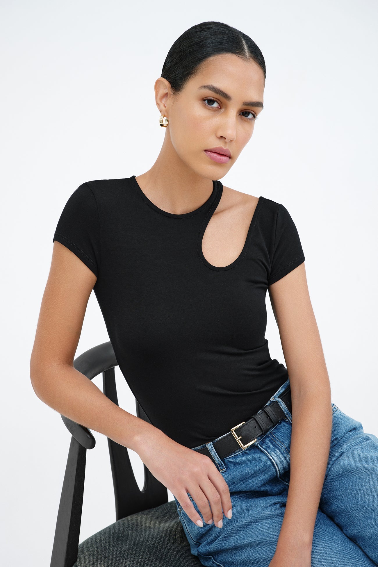 Rocio Cutout Top | Black