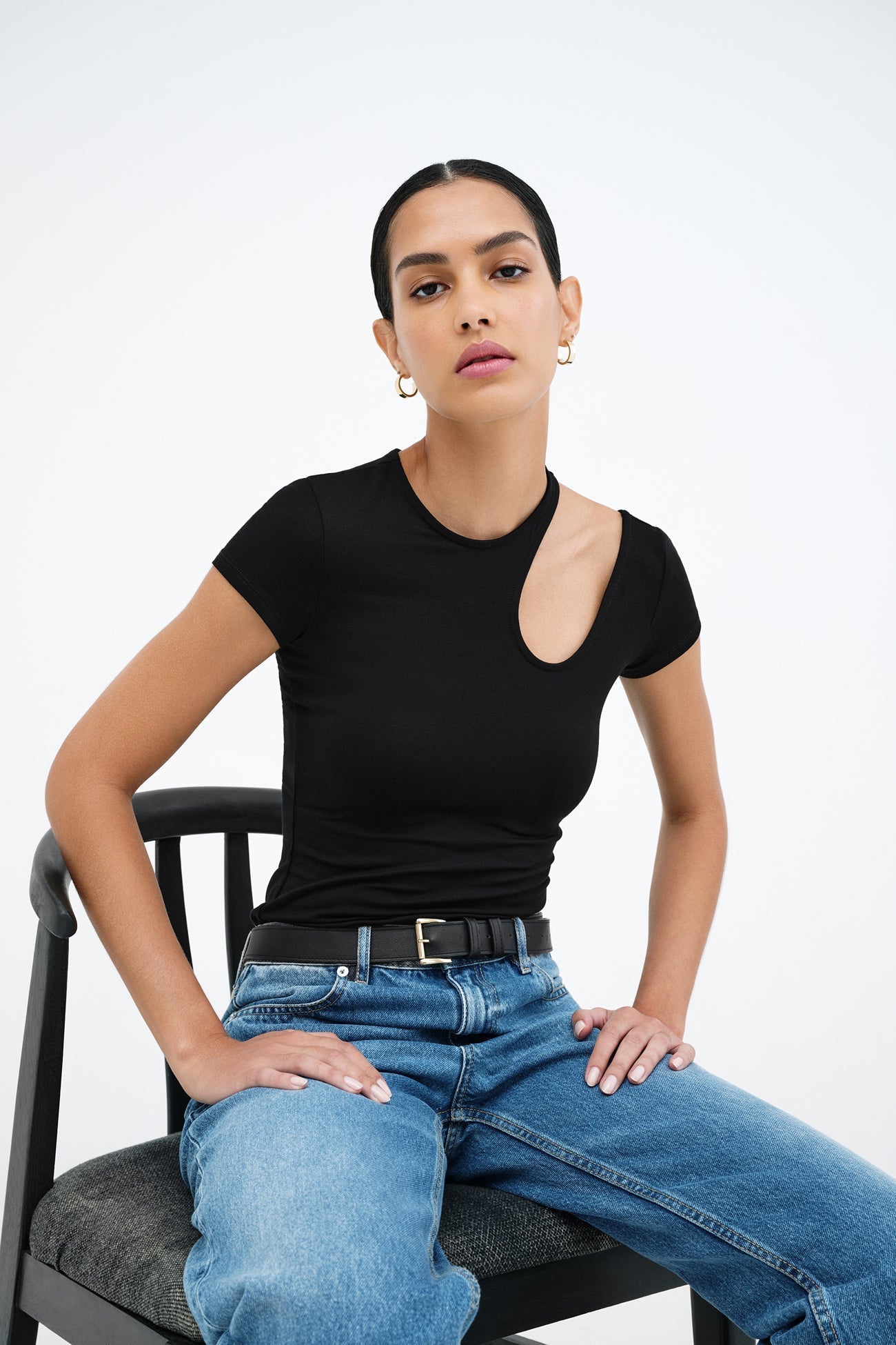 Rocio Cutout Top | Black