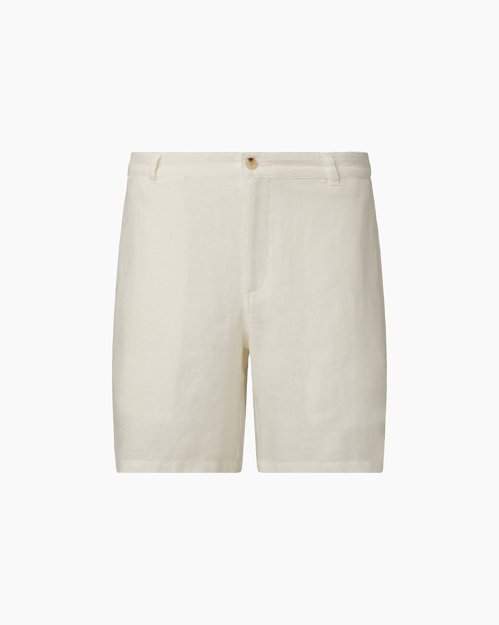 Mens | Linen Fixed-waist Short | White