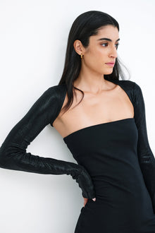 Leon Metallic Bolero | Black Shiny