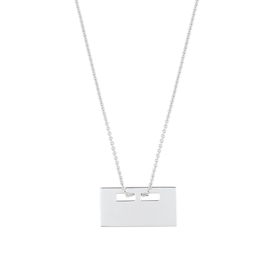 Baby Plate On Chain | 18K White Gold