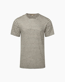 Mens | Chad Linen Tee | Heather Grey/White