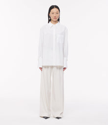 Another Tomorrow Mens Shirt With Glass Cufflinks in White – Cotton