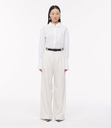 Another Tomorrow Mens Shirt With Glass Cufflinks in White – Cotton