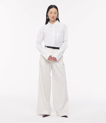 Another Tomorrow Mens Shirt With Glass Cufflinks in White – Cotton