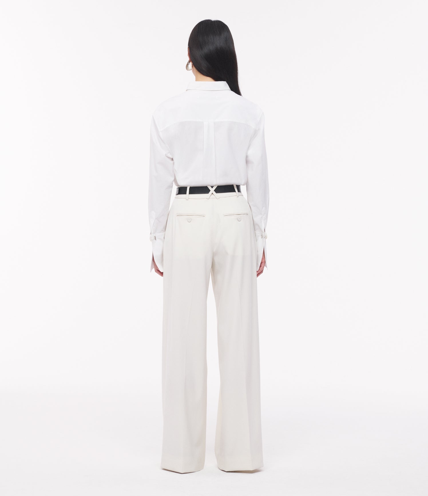 Another Tomorrow Mens Shirt With Glass Cufflinks in White – Cotton