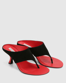 Womens | Mercer Suede Heel | Black/Red