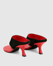 Womens | Mercer Suede Heel | Black/Red