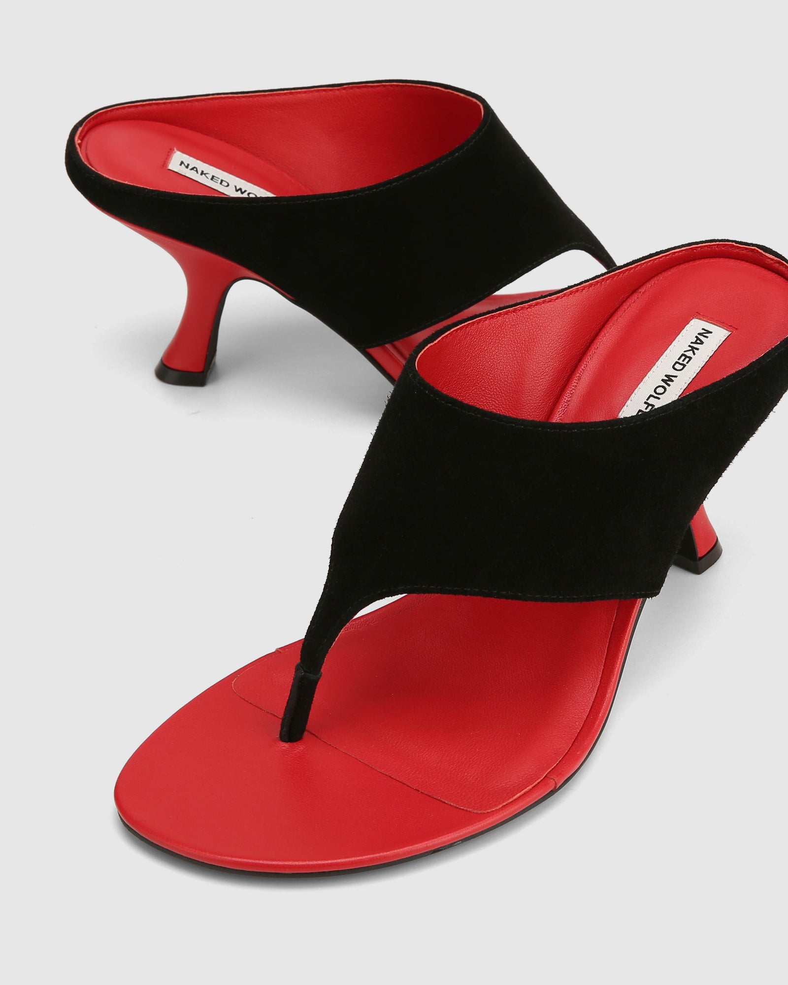 Womens | Mercer Suede Heel | Black/Red