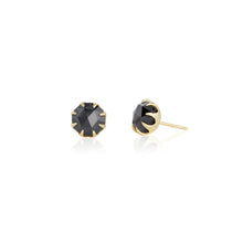 Women | Black Diamond Rose Cut Thorn Studs – 8MM | 14k Yellow Gold